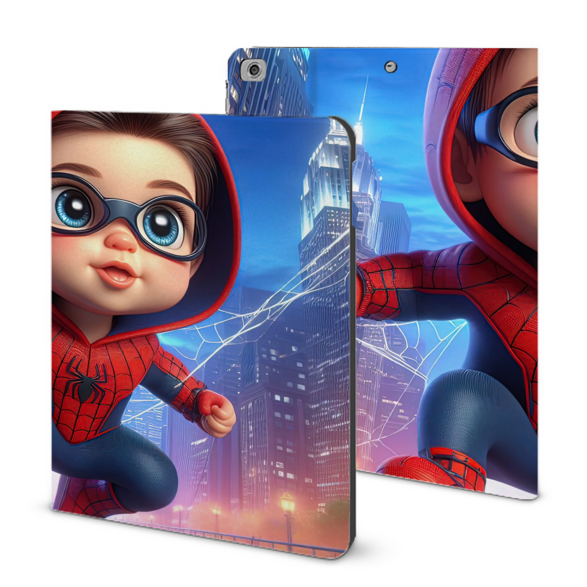 （画像用） Spider Man スパイダーマン IPad ケース ブック型 PUレザー TPU 耐衝撃 軽量 薄型 ペン収納なし 全面保護 IPad 各モデル対応
